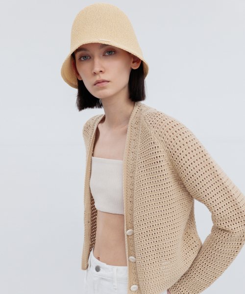 CROCHET COTTON CROPPED CARDIGAN BE