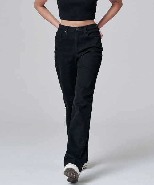 Полуширокие джинсы 9106 (Black)