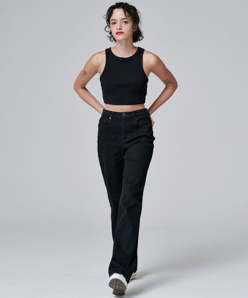 Полуширокие джинсы 9106 (Black)