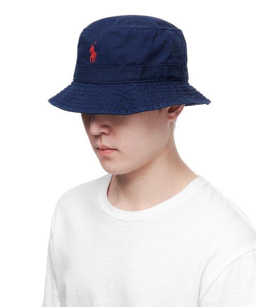 正規品]POLO RALPH LAURENコットンチノバケットハット - ネイビー