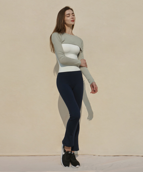 Женские леггинсы для йоги DEVI-B0034 Navy, расклёшенные, без лишних складок Ed.II