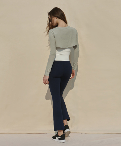 Женские леггинсы для йоги DEVI-B0034 Navy, расклёшенные, без лишних складок Ed.II