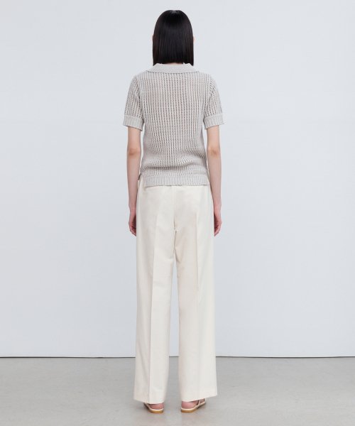 KNITTED SHORT SLEEVES COLLARED топ MB