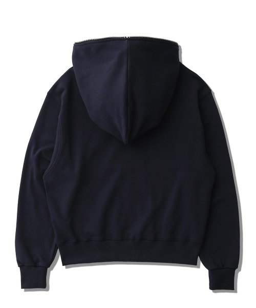 배드블루(BADBLUE) Logo Pull Zip Hoodie Navy - 사이즈 & 후기 | 무신사