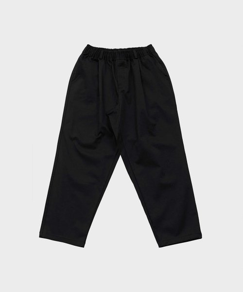 Широкие хлопковые брюки на резинке (Black)