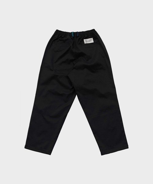 Широкие хлопковые брюки на резинке (Black)