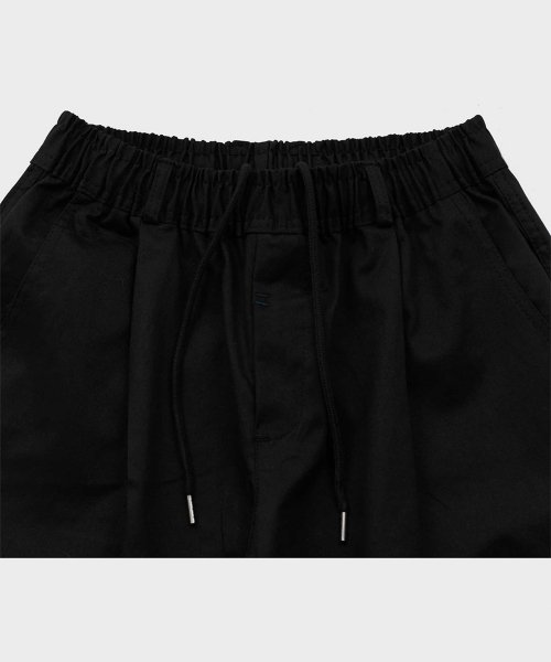 Широкие хлопковые брюки на резинке (Black)