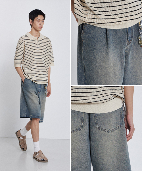 Bermuda denim half pants 2 видов