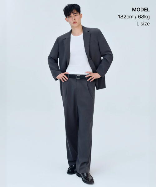 COOLTANDARD RELAXED BASIC BLAZER [GREY]
