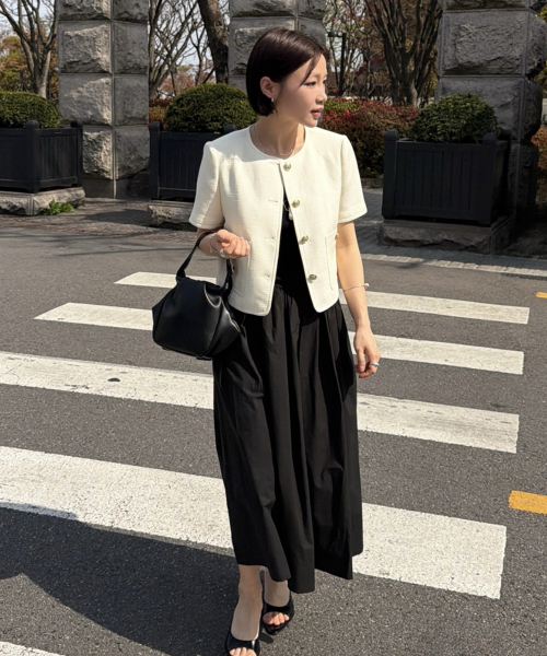 IVORY DANNA CROP TWEED JACKET