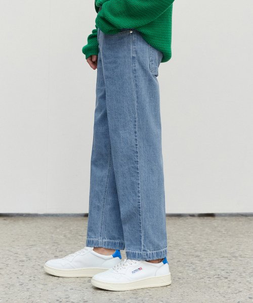 [Summer fabric]Cropped tapered jeans DCPT004Blue