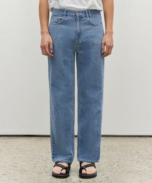 [Summer fabric]Semi wide jeans DCPT003Blue