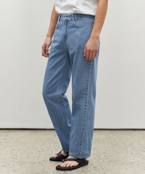 [Summer fabric]Semi wide jeans DCPT003Blue