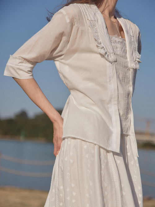 Jasmine edwardian floral embroidered top