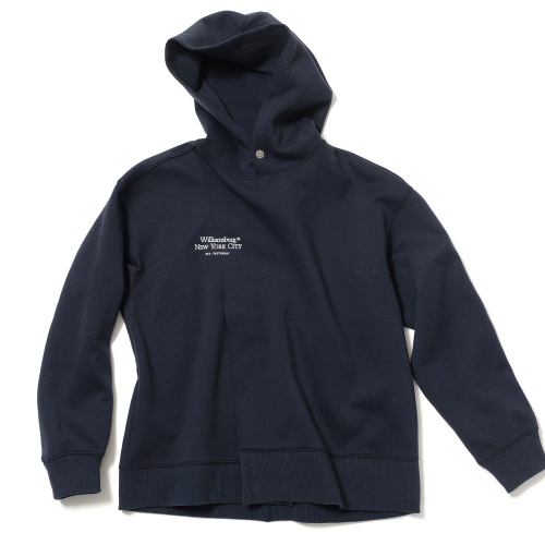 [Essential] Classic logo cutting hoodie_Navy