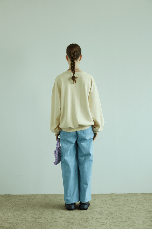 Rose printing sweatshirt_ cream yellow