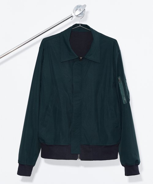 Reversible nylon span setup blouson [Dark green]