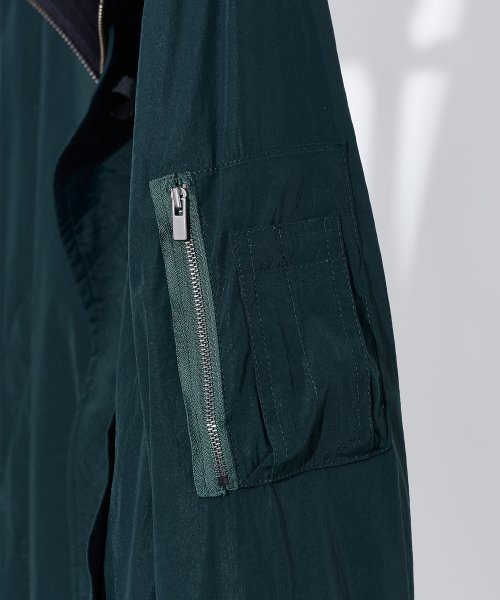 Reversible nylon span setup blouson [Dark green]