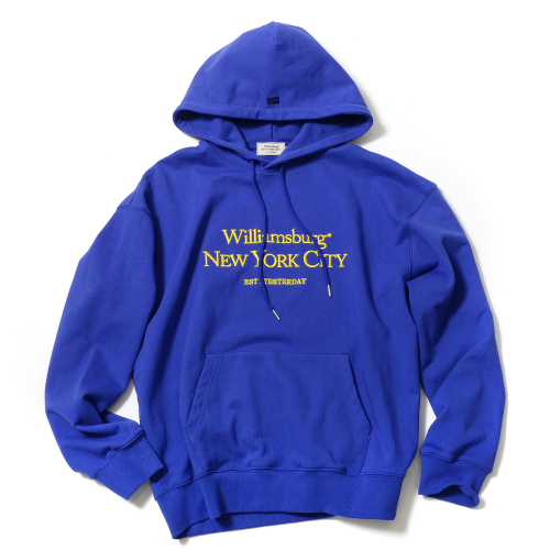 Classic logo needlework hoodie_Blue