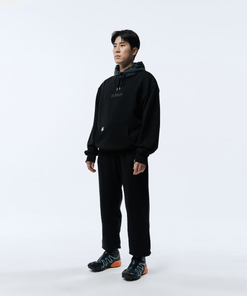 Athletic banding sweat pants / black