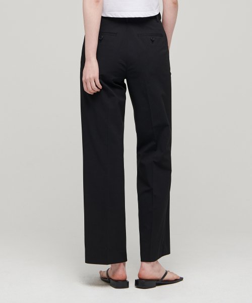 COOLTANDARD WOMENS STRAIGHT HIDDEN BANDING SLACKS [BLACK]