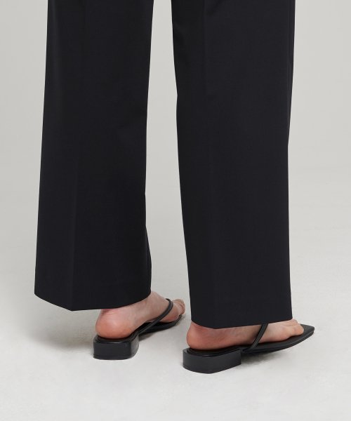 [Cooltandard] Women's Straight Hidden Banding Slacks [Black] thumbnail 8