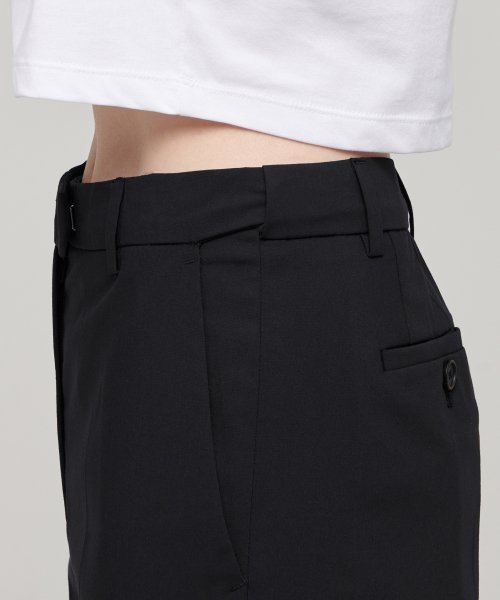 [Cooltandard] Women's Straight Hidden Banding Slacks [Black] thumbnail 5