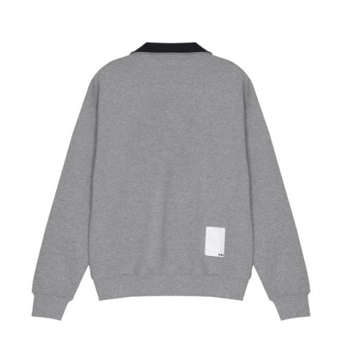 003 'a' big logo half zip-up sweatshirt grey