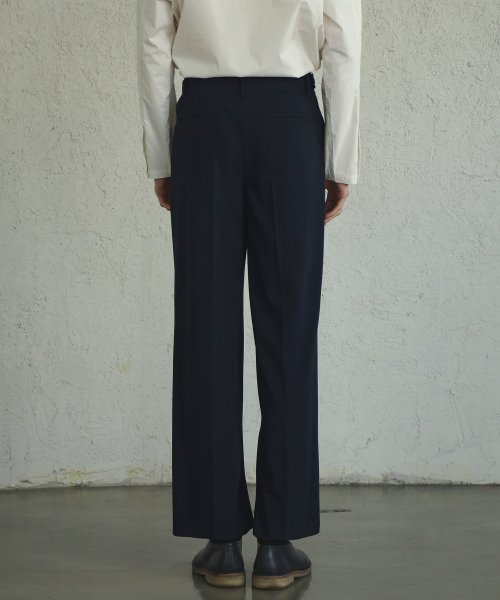 Reverse 2-pleats pants (navy)
