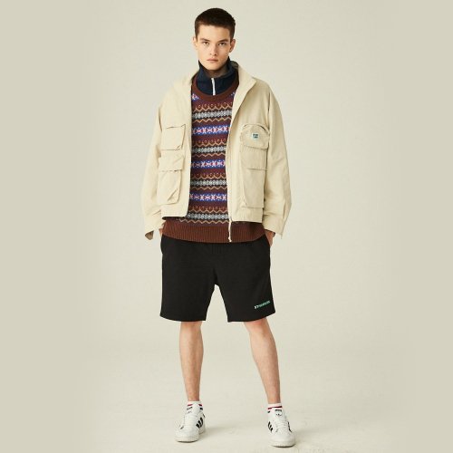 Utility high neck jumper_el beige