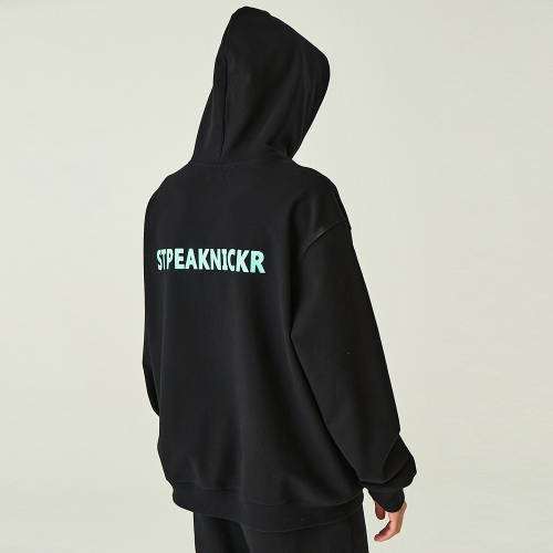 Lettering hood sweatshirt_black