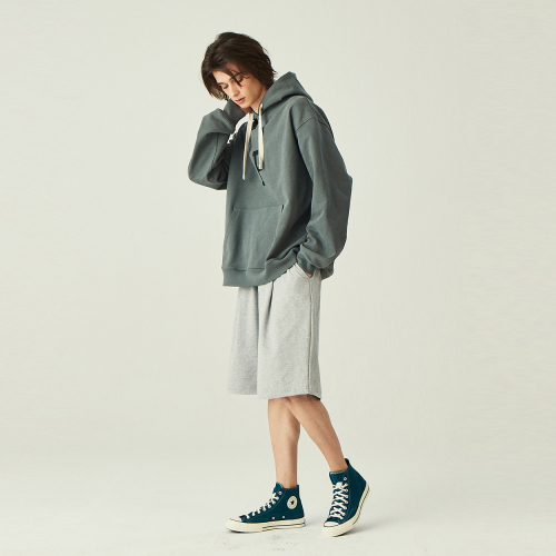 Lettering hood sweatshirt_khaki