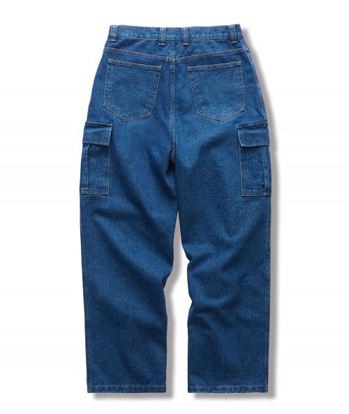 CARGO DENIM PANTS - MID INDIGO