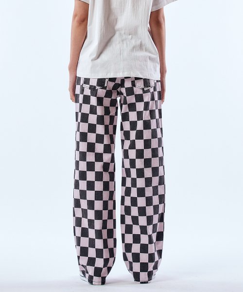 Queen chess pigment wide pants(Purple)