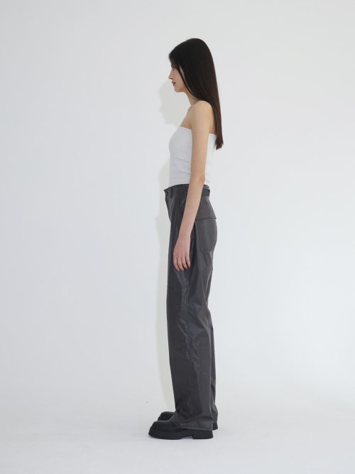 Coated nylon trousers - charcoal