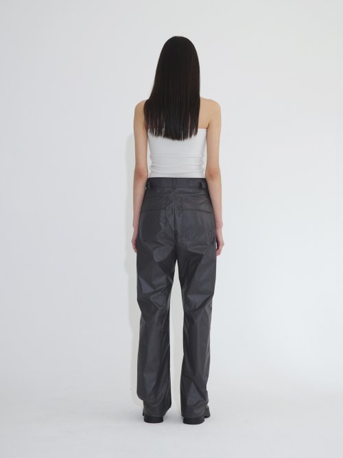 Coated nylon trousers - charcoal