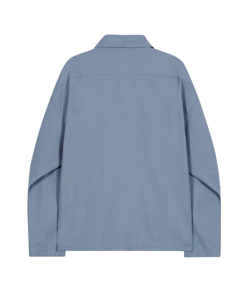 Кардиган IRO152 из льна с двойным карманом Indigo Blue
