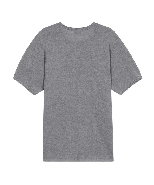 IRT110 вязаный топ с коротким рукавом и разрезом [Cool Knit] Bocashi Grey