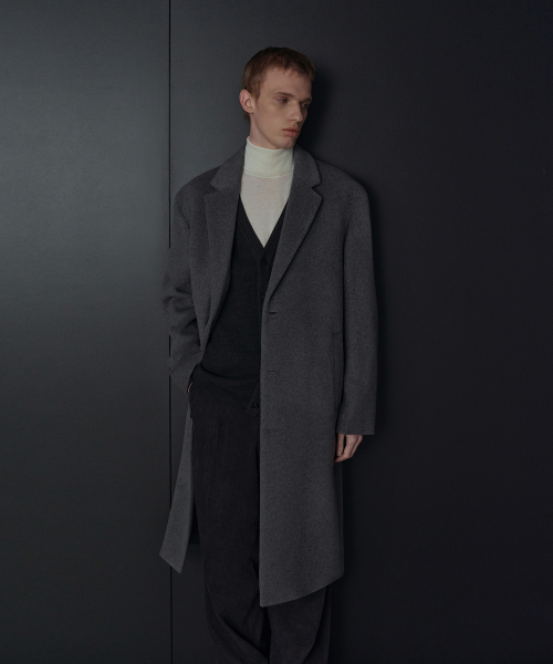 Кашемировое пальто оверсайз однобортное [Medium Grey]