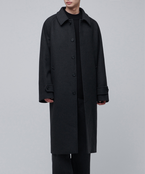 Оверсайз пальто балмакаан из кашемира (Charcoal Grey)