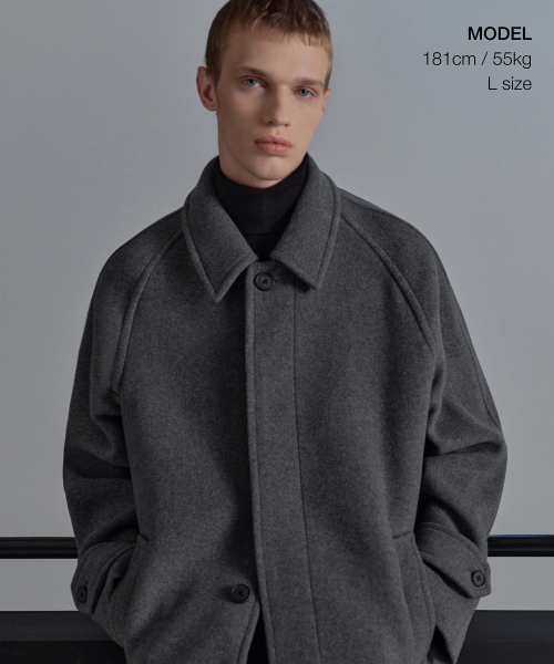 Оверсайз пальто балмакаан из кашемира [Medium Grey]