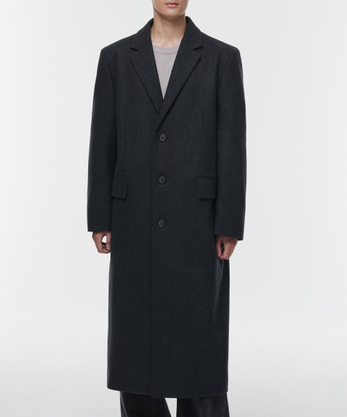 Длинное пальто MTR Daddy Shoulder Charcoal Grey