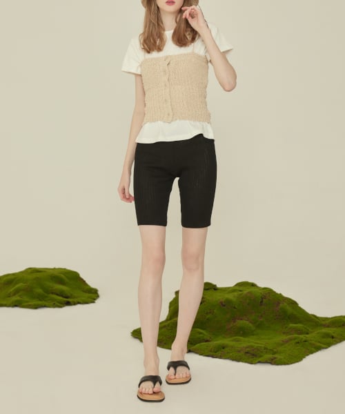 KNIT BIKER PANTS_черный