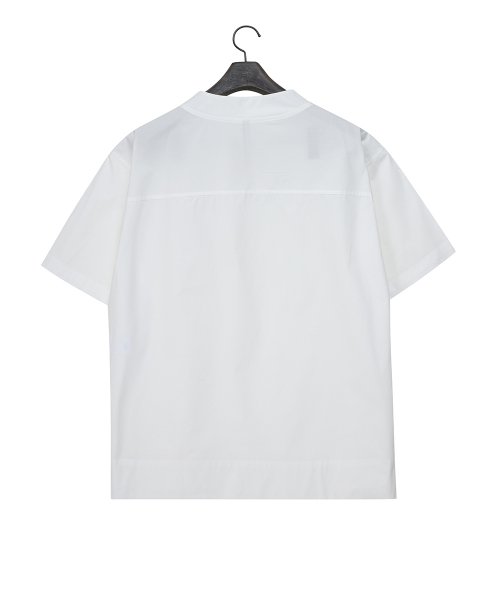 Свободная рубашка с V-вырезом и необработанным краем (White)