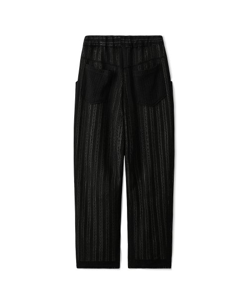 Широкие брюки с защипами и кружевом (Black)