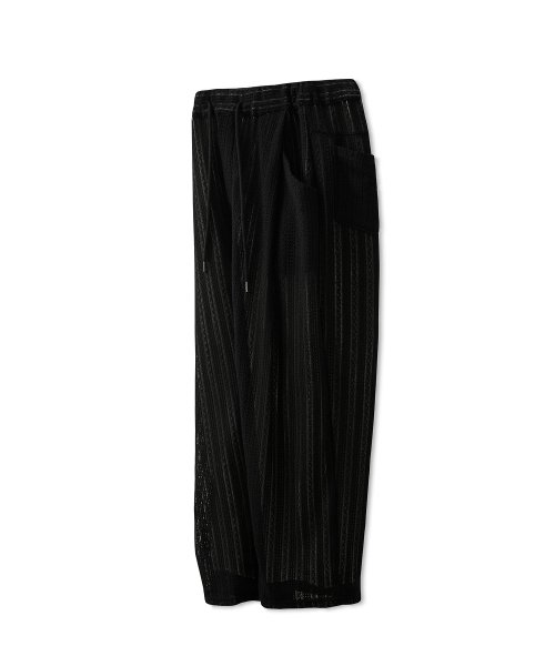 Широкие брюки с защипами и кружевом (Black)