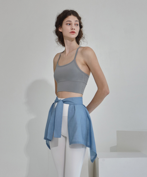 Женский топ-бра для йоги и пилатеса DEVI-TS0033-Grey Livia