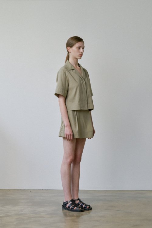 Кроп-жакет с воротником, Khaki