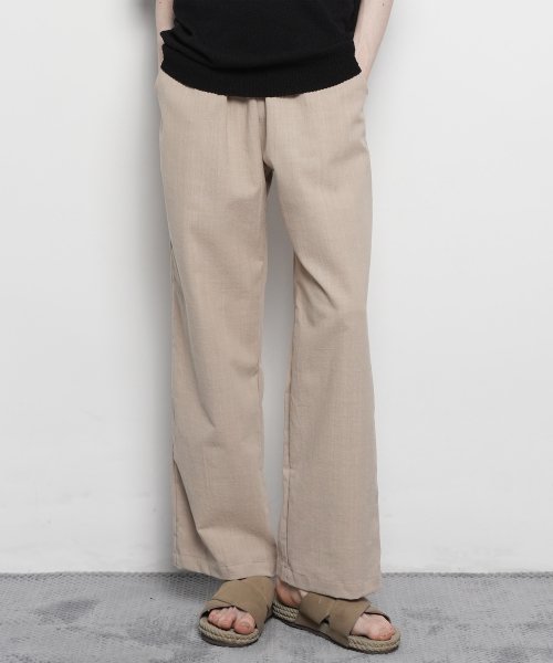 MUSINSA | ABON Men's Standard Linen Setup Wide Pants Light Gray