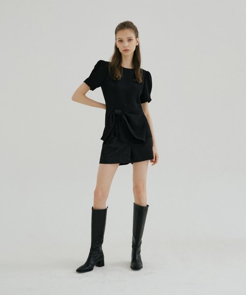 RIBBON PUFF BLOUSE
